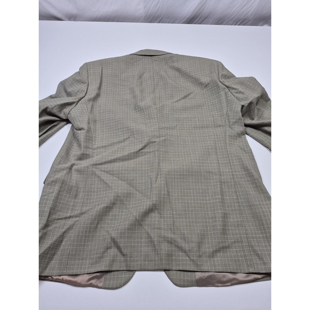 Carlo Mandrone Blazer Mens 46R Beige Wool Check 3 Button Sport Coat NWT - Picture 6 of 11